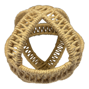 Mid 20th Century Hand-Wrapped Jute Rope Nautical Orb Sculpture | Coastal Modern Decor Object