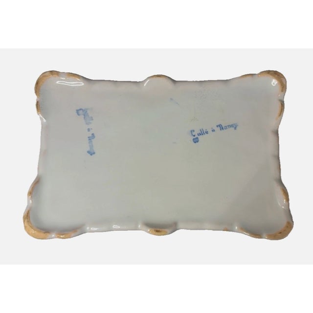 Antique, Emile Galle, Bouquetieres, Porcelian Ink Well & Tray Late 18th Century For Sale In Palm Springs - Image 6 of 6