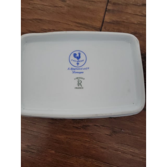 French Floral Limoges Porcelain Cup and Soap Dish For Sale - Image 4 of 6