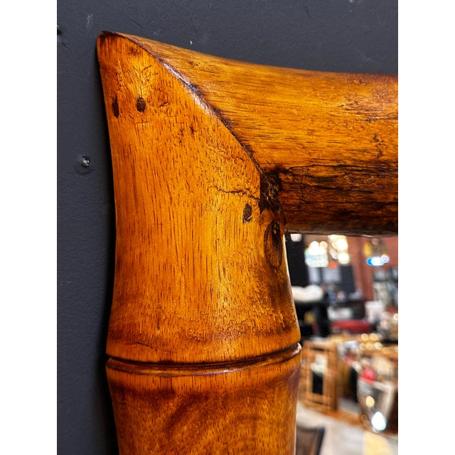 Wood Vintage Beautiful Italian Rectangular Wood Wall Mirror 1980s For Sale - Image 7 of 9