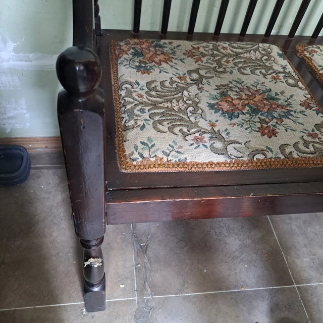 Traditional 1950s Mid Centuury Wood Bench For Sale - Image 3 of 11