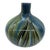 Vintage Murano Style Swirl Blue Green Black Hand Blown Vase For Sale