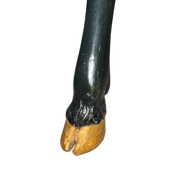 18th Century Italian Neoclassical Demi-Lune Console Table With Gilt and Ebonized Legs For Sale - Image 4 of 16