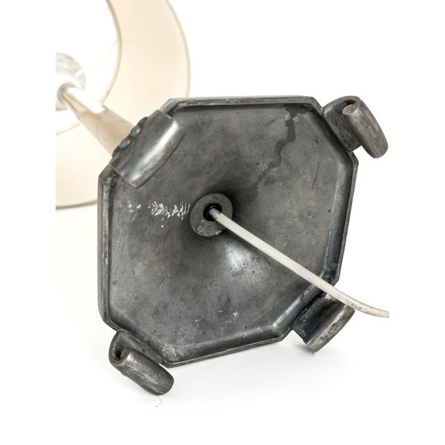 Swedish Grace Pewter Lamp by Jakob Engman for Gab Guldsmedsaktiebolaget, 1933 For Sale - Image 6 of 9