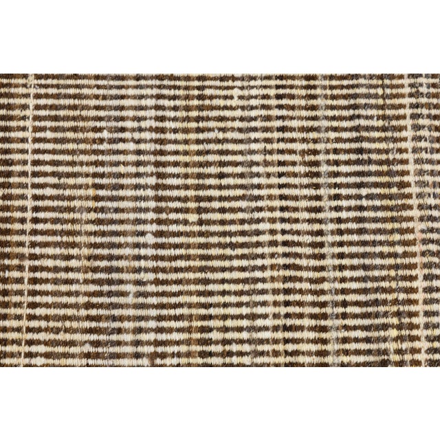Minimalism 12x15 Earthy Minimalism: Handmade Modern Kilim Wool Rug For Sale - Image 3 of 11