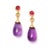 Mogul Large Gemstone Drop Earrings Amethyst, 2 Pieces For Sale