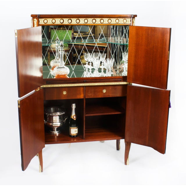 Vintage Meuble Francais Ormolu Mounted Burr Walnut Cocktail Cabinet, 20th Century For Sale - Image 3 of 18