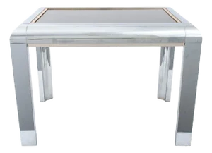 Milo Baughman Chrome & Gilt Brass Side Table