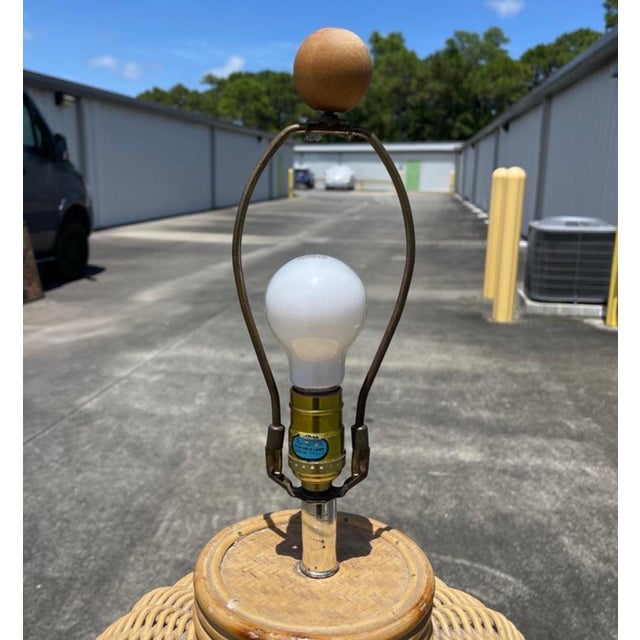 Coastal Coastal Woven Wicker Vessel Floor Lamp For Sale - Image 3 of 8