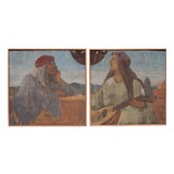 Unknown, Two Lovers, 1900s, Oil Paint on Linen, Set of 2 For Sale