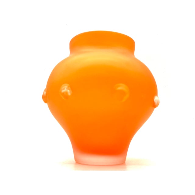 Mid-Century Modern Large Art Deco Tango Glass Vase with Knobs by Carl Hosch, Haida, 1920 For Sale - Image 3 of 18
