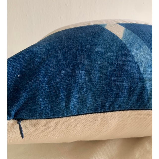 Hand-Dyed Natural Indigo Linen Stripe Pillowcase – 18" x 18" Hand made The artisanal dyeing process gives each piece a...