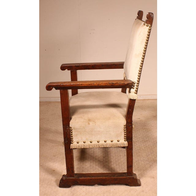 Wood 17th Century Spanish Walnut Armchair For Sale - Image 7 of 9