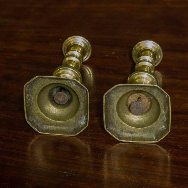 Victorian Brass Candlesticks, Set of 2 For Sale - Image 4 of 8
