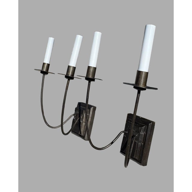 Lights Thomas O’ Brien for Visual Comforts Double Arm Wall Light Sconce- A Pair For Sale - Image 7 of 10