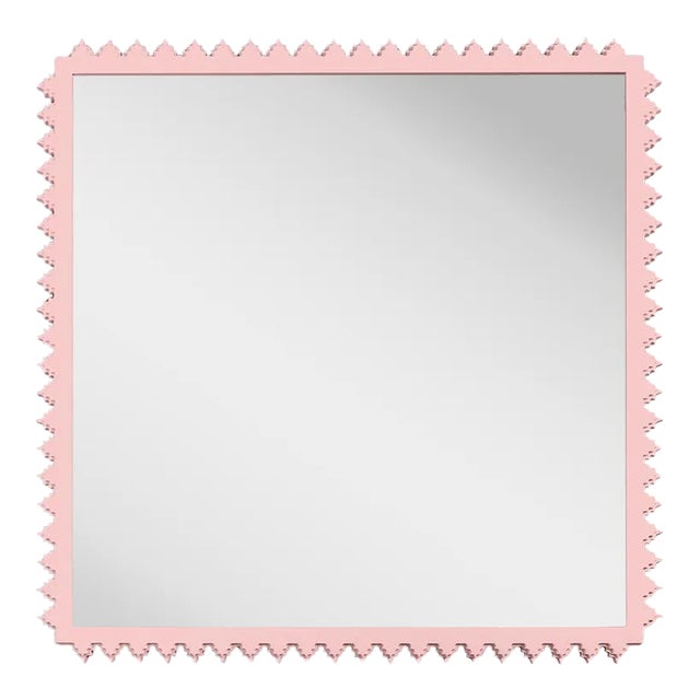 Fleur Home Carnival Muses Square Mirror in Authentic Pink, 32x32 For Sale