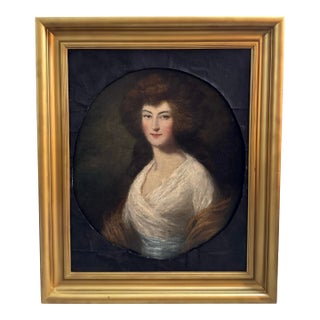 18th Century Portrait Painting of a Young Lady Attributed to Dupont Gainsborough, English For Sale