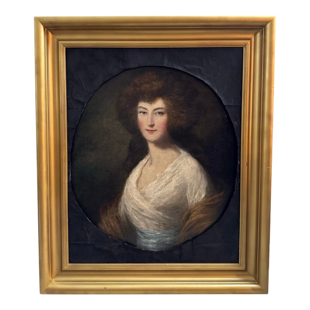 18th Century Portrait Painting of a Young Lady Attributed to Dupont Gainsborough, English For Sale