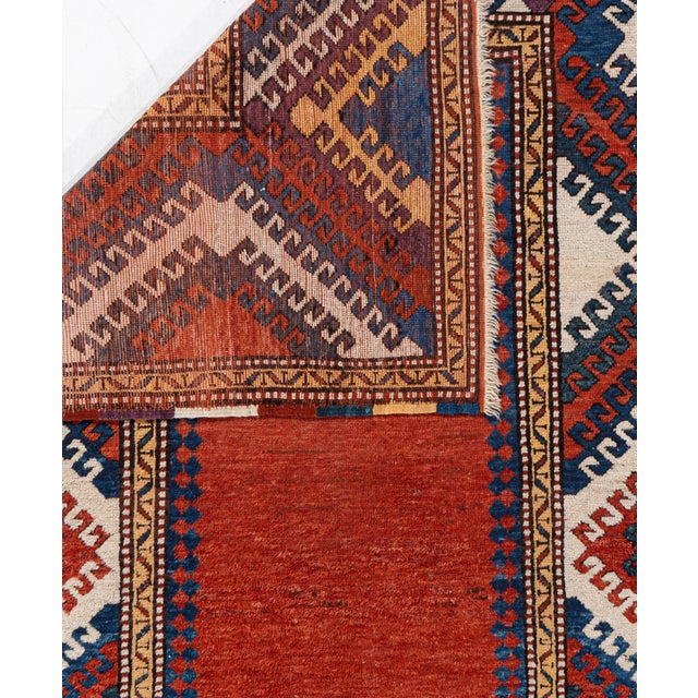Red Antique Circa 1900 Red Caucasian Kazak Hand Knotted Rug 5'5 X 6'9 For Sale - Image 8 of 9