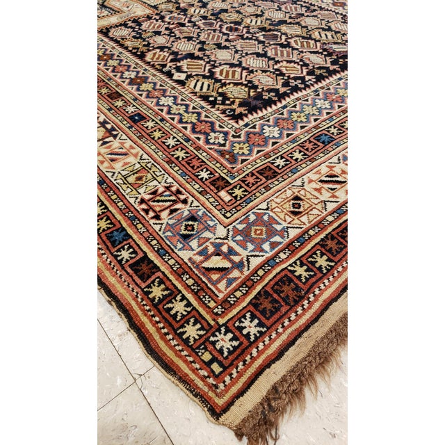 Unique Marasali prayer rug attributed to the Marasali group, this prayer rug from the Shirvan region has a beautiful...