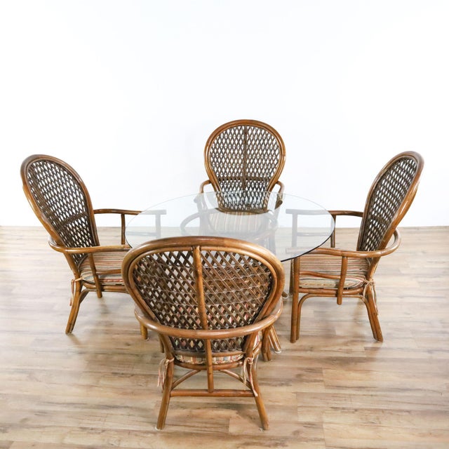 Vintage Mcguire Rattan Dining Set 5 Pieces Chairish