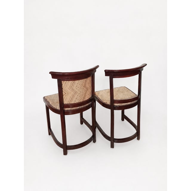 Pair of vienna secession chairs j.&j. Kohn model 423, attributed to josef hoffmann for sale is a rare pair of chairs,...