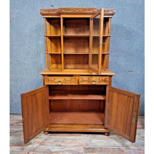 Antique 19th Century Renaissance Walnut Two-Part Buffet For Sale - Image 5 of 8