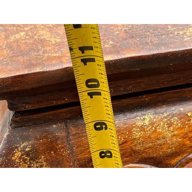 Brown Mid 20th Century Vintage Solid Hardwood Footstool For Sale - Image 8 of 8