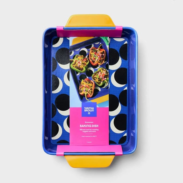 2pc Stoneware Rectangle Baking Dish with Removable Silicone Mat - Tabitha Brown: Cookware Collection Product Details...