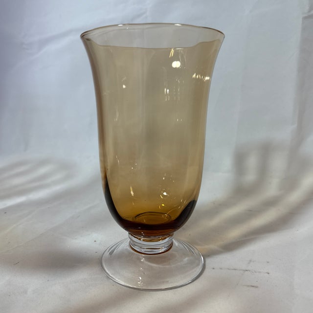 Glass Amber Hand Blown Pitcher and Glass Set For Sale - Image 7 of 12