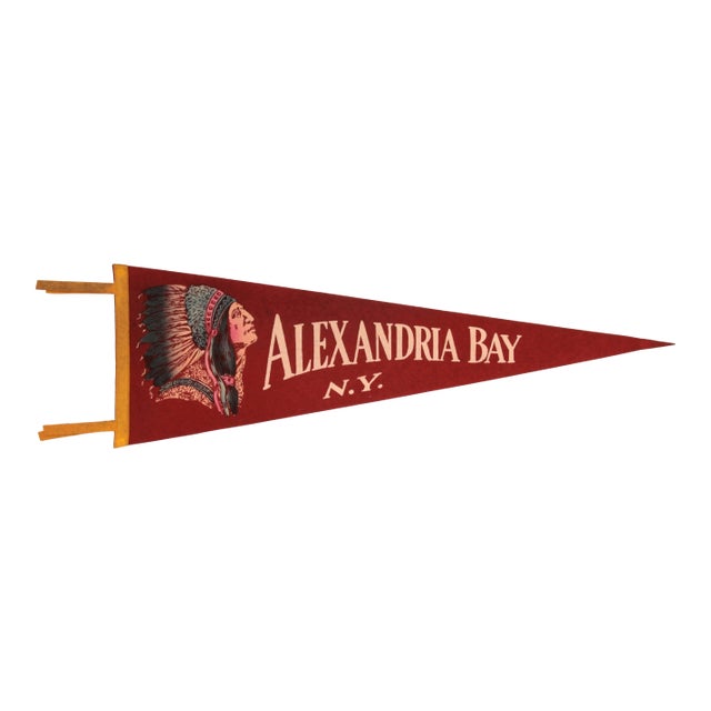 Vintage Alexandria Bay, New York Felt Pennant For Sale