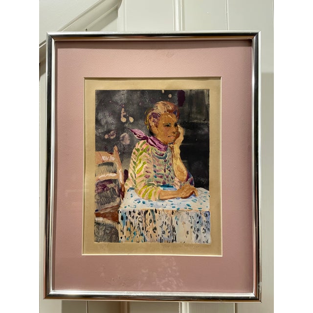 Vera M. Dickerson Watercolor Painting of a woman titled "Cafe". Vera taught art at the University level since 1969 and...