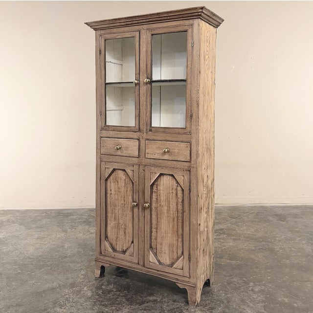 19th Century Rustic Country French Stripped Pine Vitrine For Sale - Image 4 of 18