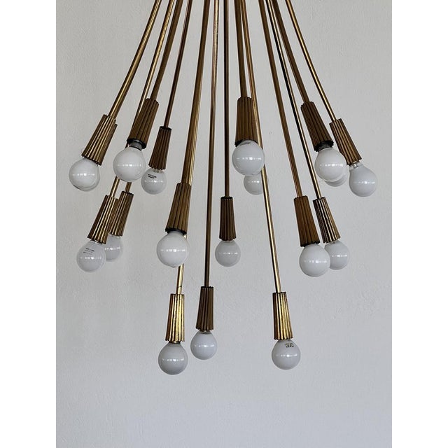 1970s Italian Chandelier in Brass, 1970s For Sale - Image 5 of 16