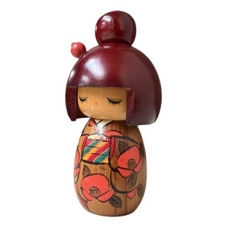 Vintage Sōsaku Kokeshi Mebae Figurine by Miyashita Hajime, 1980s For Sale