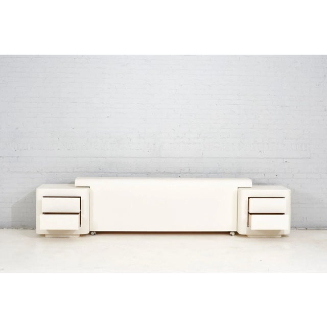 Post Modern Plaster Headboard W/Nightstands, 1970 For Sale - Image 10 of 13