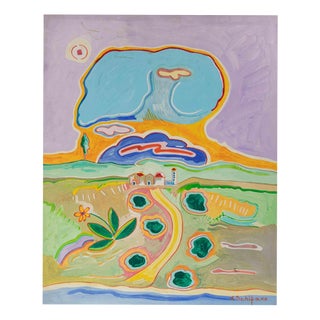 Luciano Schifano, The Path, Oil Painting, 1980s For Sale