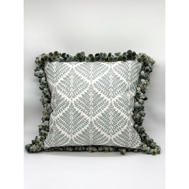 Traditional P Kaufmann Orchard Sky Throw Pillow Cover With Tassel Trim For Sale - Image 3 of 5