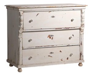 Antique Provencal Style White Chest of Drawers, 1920s