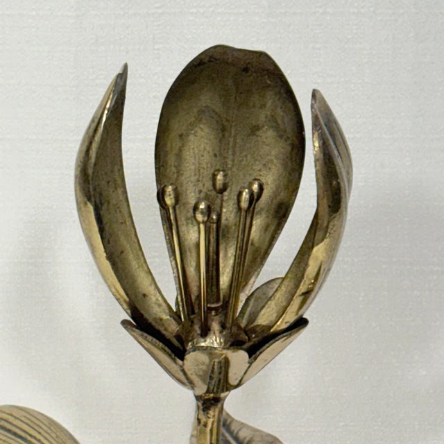 Brass 1960s Mid-Century Modern Brass Lotus Flower Ashtray / Catchall For Sale - Image 8 of 13