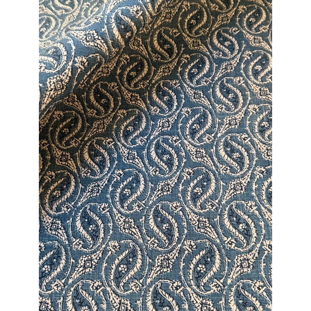 Textile Michael S Smith Jasper 3 Yards Gainsborough Paisley Indigo Fabric For Sale - Image 7 of 8
