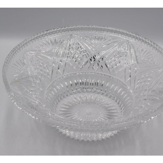Art Deco Mid 20th Century Bohemian Modern Czech Republic Crystal Pedestal Fruit Bowl Centerpiece For Sale - Image 3 of 6
