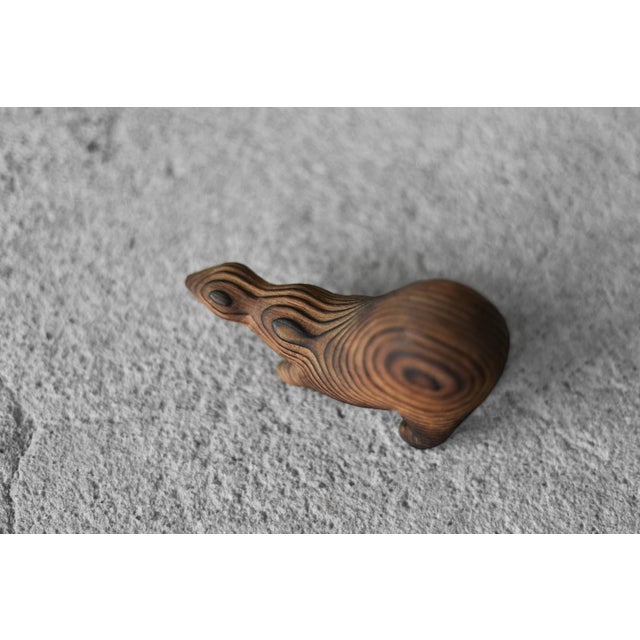 Mid-Century Modern Vintage Danish Modern Dark Wood Sculpture Badger Figurine, 1960s For Sale - Image 3 of 9