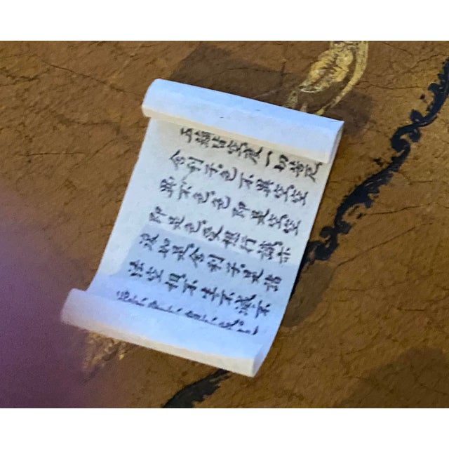 Antique Chinese Scholar or Immortal Bisque Figurine Worshiping, Kneeling Reading (Tao Scroll) For Sale - Image 16 of 18