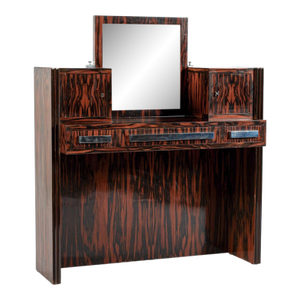 Antique French Art Deco Macassar Ebony Vanity Cabinet by Georges Champion, Attributed