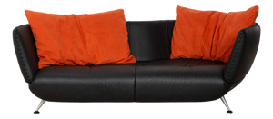 DS-102 Three-Seater Black Sofa in Leather from de Sede