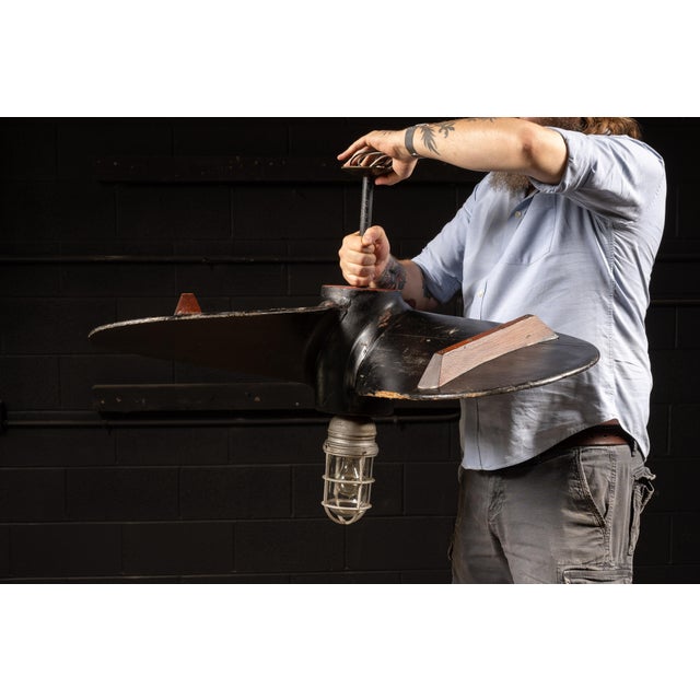 Industrial Early 20th Century Ship Propeller Mold Pendant Light For Sale - Image 3 of 8