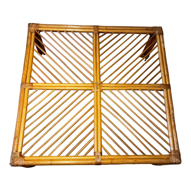 1970s Rattan Coffee Table For Sale