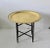 Asian Style Large Round Brass Tray Table on Folding Wood Stand Vintage Mid-Century For Sale - Image 4 of 12