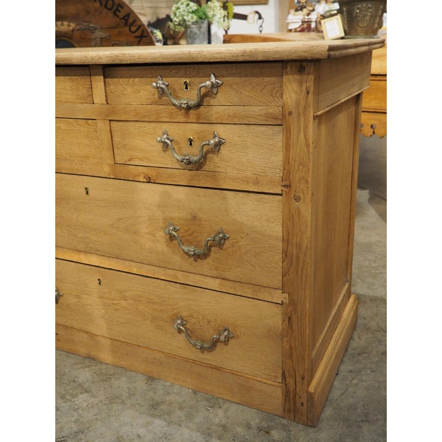 19th Century French Bleached Oak Mercerie Counter With Drawers For Sale In Dallas - Image 6 of 18
